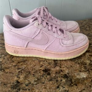 Nike Youth Light Pink Corduroy NIKE Air Force 1 Sneakers Size 5Y Big Kids